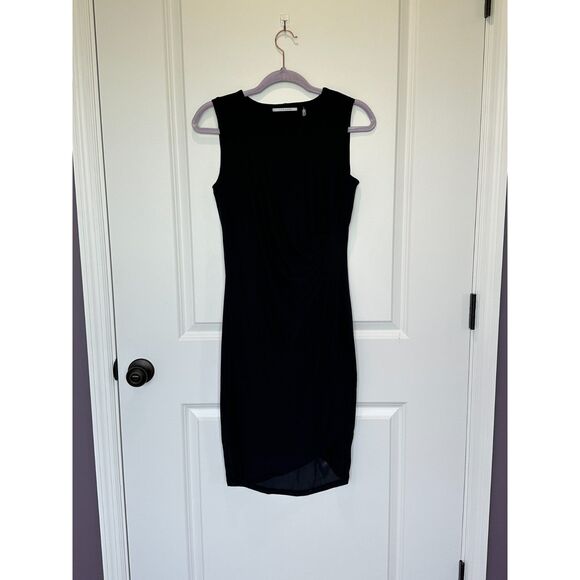 Tahari Gathered Sleeveless Navy Dress Size XS - Picture 1 of 9